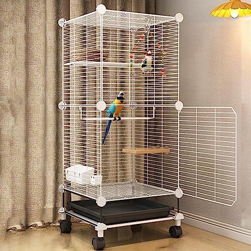 Vogelkäfig – Nymphensittichkäfig, Vogelkäfig für Sittiche mit Schwenkrollen und Tablett, leicht zu reinigender Sittich, Papagei, Lovebirds, Tauben, Nymphensittiche (Größe: 5 Stück - 37 x 37 x 90 cm) Vogelkäfig – Nymphensittichkäfig, Vogelkäfig für Sittiche mit Schwenkrollen und Tablett, leicht zu reinigender Sittich, Papagei, Lovebirds, Tauben, Nymphensittiche (Größe: 5 Stück - 37 x 37 x 90 cm) von ZYFBD