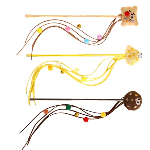 ZYHARUKO Haustier-Katzen-Spielstab zur Stimulierung der Neugierde von Katzen, mit Quasten, Burger für aktive Haustiere und lustige Übungen, buntes Katzenspielzeug mit Glocken ZYHARUKO Haustier-Katzen-Spielstab zur Stimulierung der Neugierde von Katzen, mit Quasten, Burger für aktive Haustiere und lustige Übungen, buntes Katzenspielzeug mit Glocken von ZYHARUKO