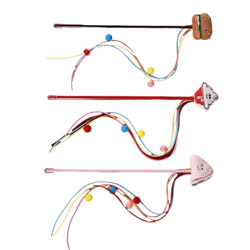 ZYHARUKO Haustier-Katzen-Spielstab zur Stimulierung der Neugierde von Katzen, mit Quasten, Burger für aktive Haustiere und lustige Übungen, buntes Katzenspielzeug mit Glocken ZYHARUKO Haustier-Katzen-Spielstab zur Stimulierung der Neugierde von Katzen, mit Quasten, Burger für aktive Haustiere und lustige Übungen, buntes Katzenspielzeug mit Glocken von ZYHARUKO