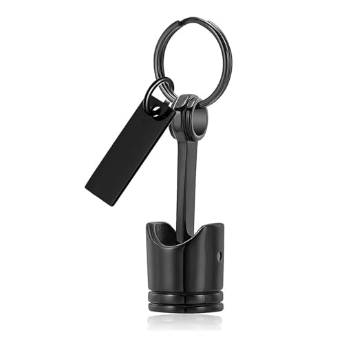 ZYHARUKO Mechanischer Kolben-Schlüsselanhänger für Haustier-Asche, Gedenkstätte, Metall, Haustier-Einäscherung, Schmuckhalter, leicht zu öffnen, Gedenk-Schlüsselanhänger, Urne von ZYHARUKO