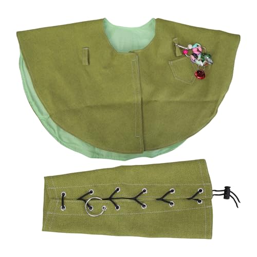 ZYHARUKO Schützendes Papageien-Schulterumhang-Armschutz-Set für Vogelliebhaber mit zwei Reifen zum Aufhängen von Spielzeug und Papageien-Training, Vogelumhang von ZYHARUKO