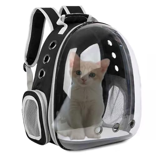 Tier-Tragetasche, transparent, Weltraum-Kapsel, Haustier-Rucksack für kleine Hunde und Katzen, von Fluggesellschaften zugelassen, Reise-Tragetasche, schwarz von ZYHOAOE