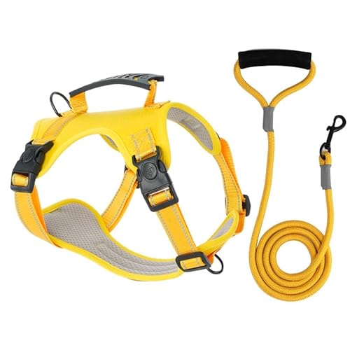 Pet Dog Breastband Traction String Set für kleine Hunde, mittelgroße Hunde (Gelb, L) von ZYJSSKUK