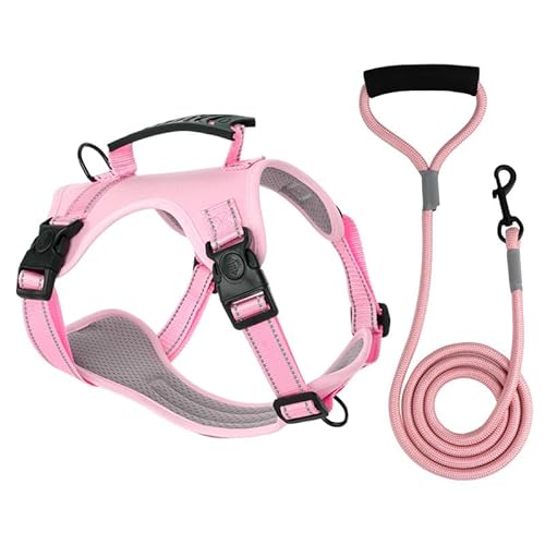 Pet Dog Breastband Traction String Set für kleine Hunde, mittelgroße Hunde (Rosa, XL) von ZYJSSKUK