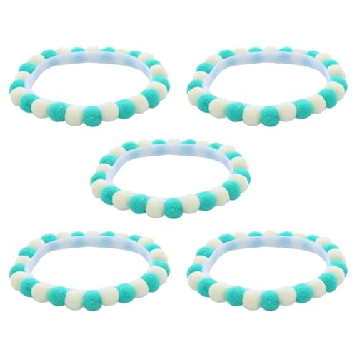 ZYKEJJDDAK Bunte Macaron-Pompons, selbstklebend, Katzenhalsband, Zubehör, 5 Stück, für Haustier-Outfit, Geburtstag, Katzen, Hund von ZYKEJJDDAK