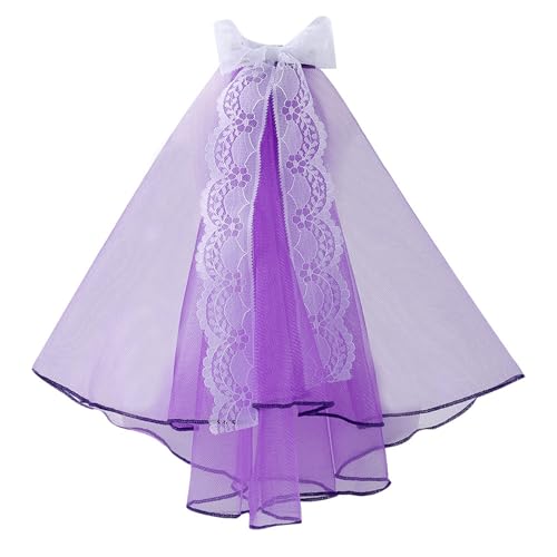 ZYKEJJDDAK Dekorativer Haustierschleier für Hunde und Katzen, Kopfbedeckung, Brautkostüm, Schleife, Spitze, Hochzeits-Hundehaare von ZYKEJJDDAK