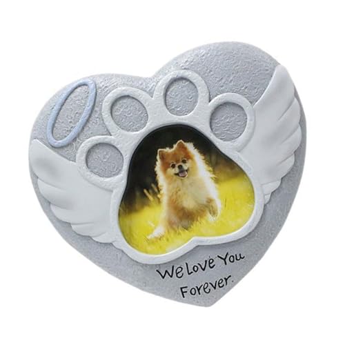ZYKEJJDDAK Herzmuster Haustiergedenks Geschenkpfoten Form Grabsteine ​​Outdoor Pet Grabsteine ​​für Hausgarten Oder von ZYKEJJDDAK