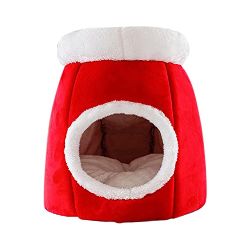 ZYLLZY Haustier-Nest-Betten mit weihnachtlichem Stiefel-Design, warm, für den Winter, kreatives Haustiernest-freundliches Weihnachts-Nest-Betten für kleine Tiere, Schlafhöhle für Katzen von ZYLLZY