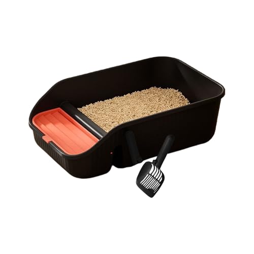 Leicht zu reinigende Katzentoilette, hohe Seite, spritzwassergeschützt, glatte PP-Oberflächen, Toilette für ältere Kätzchen, Heimgebrauch, Katzentoilette von ZYMIADOU