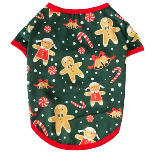 Urlaubs-Haustier-Weste, Hemd, Weihnachtsmann, Schneemann, Elch, Geschenk, atmungsaktiv, für Welpen, bequeme Hemden für Hunde, Weihnachten von ZYMIADOU