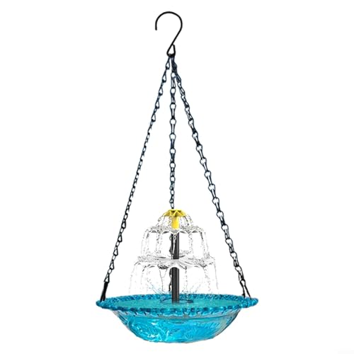 ZYNCUE Solarbetriebener Vogeltränken-Brunnen mit hängendem Design, Garten-Vogelfutterstation für Outdoor-Dekoration, wetterbeständige Metall- und ABS-Konstruktion, zieht Wildtiere mit frischem Wasser von ZYNCUE