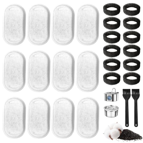 ZYNERY 24 Stück Katzenbrunnen Filter, 12 Kohlefilter und 12 Schaumfilter, Ersatzfilter für Trinkbrunnen 3.2L/2L, Trinkbrunnen Filter Katzenbrunnen, Katzen Trinkbrunnen Filter für Katzen und Hunde ZYNERY 24 Stück Katzenbrunnen Filter, 12 Kohlefilter und 12 Schaumfilter, Ersatzfilter für Trinkbrunnen 3.2L/2L, Trinkbrunnen Filter Katzenbrunnen, Katzen Trinkbrunnen Filter für Katzen und Hunde von ZYNERY