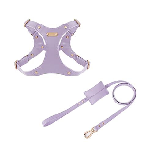 ZYTECO Hundehalsband Aus Weichem Leder Leinenanzug Verdickte Metallschnalle Verstellbare wasserdichte Geschirre,Lila,S ZYTECO Hundehalsband Aus Weichem Leder Leinenanzug Verdickte Metallschnalle Verstellbare wasserdichte Geschirre,Lila,S von ZYTECO