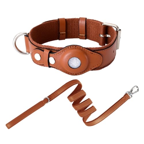 ZYTECO Hundeleinen-Halsband-Leinen-Anzug Verstellbare wasserdichte Hundehalsband-Leinen Für Kleine Mittelgroße Und Große Hunde,Braun,L von ZYTECO