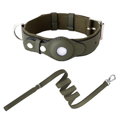 ZYTECO Hundeleinen-Halsband-Leinen-Anzug Verstellbare wasserdichte Hundehalsband-Leinen Für Kleine Mittelgroße Und Große Hunde,Dark Green,S von ZYTECO