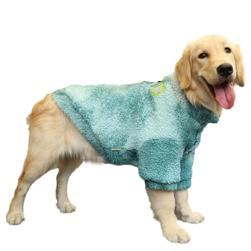 ZYTECO Hundepullover Warm Flauschig Weich Gemütlich Sweatshirt Winddicht Wintermäntel Für Kaltes Wetter Für Mittelgroße Und Große Hunde,Grün,3XL von ZYTECO