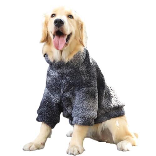 ZYTECO Hundepullover Warm Flauschig Weich Gemütlich Sweatshirt Winddicht Wintermäntel Für Kaltes Wetter Für Mittelgroße Und Große Hunde,Schwarz,3XL von ZYTECO