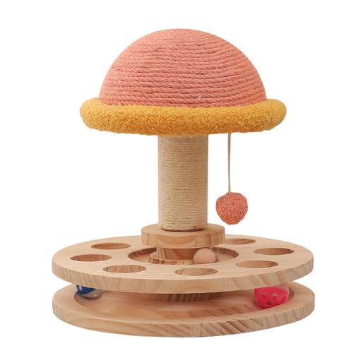 ZYTECO Katzenkratzbrett Pilzform Klettergerüst Kratzbaum Säule Schleifpfoten Massivholz-Plattenspieler Haustierspielzeug Mit Wollknäuel,Rosa,29.3 * 32cm ZYTECO Katzenkratzbrett Pilzform Klettergerüst Kratzbaum Säule Schleifpfoten Massivholz-Plattenspieler Haustierspielzeug Mit Wollknäuel,Rosa,29.3 * 32cm von ZYTECO