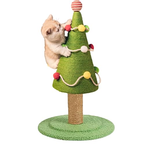ZYTECO Kratzbaum Für Katzen Niedlicher Weihnachtsbaum-Stil Natur-Sisal Zum Aufhängen Plüschball Kratzbaum Für Katzen,Grün,30 * 47cm von ZYTECO