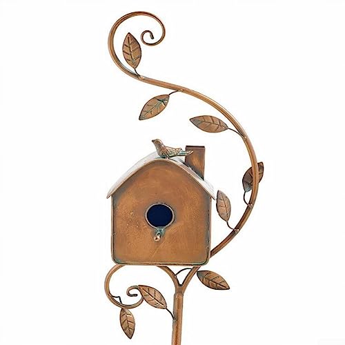 Handgefertigte Vogelhausstecker aus Metall, Gartenkunst, Hof, Cottagebirdhouse, Dekoration, geeignet für Garten, Hof und Vogelhaus, traditioneller Stil von ZYWUOY