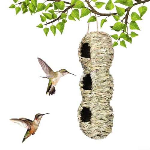 Vogelnest, kreatives Vogelhaus, 3 Löcher, kompaktes Hängenest, natürlich gewebt, hängendes Vogelhaus für Gartendekoration, 30 x 10 cm Vogelnest, kreatives Vogelhaus, 3 Löcher, kompaktes Hängenest, natürlich gewebt, hängendes Vogelhaus für Gartendekoration, 30 x 10 cm von ZYWUOY