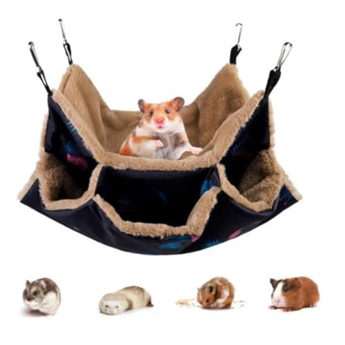 ZYYRSS 3-lagige Haustierkäfig-Hängematte, Kleintier-Hängebett, weiches Schaukelnest, Etagenbett, Plüsch-Gleitkäfig, warmes Spielzeug für Chinchilla, Meerschweinchen, Kaninchen, Frettchen, Ratten, ZYYRSS 3-lagige Haustierkäfig-Hängematte, Kleintier-Hängebett, weiches Schaukelnest, Etagenbett, Plüsch-Gleitkäfig, warmes Spielzeug für Chinchilla, Meerschweinchen, Kaninchen, Frettchen, Ratten, von ZYYRSS