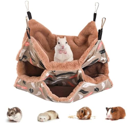ZYYRSS 3-lagige Haustierkäfig-Hängematte, Kleintier-Hängebett, weiches Schaukelnest, Etagenbett, Plüsch-Gleitkäfig, warmes Spielzeug für Chinchilla, Meerschweinchen, Kaninchen, Frettchen, Ratten, ZYYRSS 3-lagige Haustierkäfig-Hängematte, Kleintier-Hängebett, weiches Schaukelnest, Etagenbett, Plüsch-Gleitkäfig, warmes Spielzeug für Chinchilla, Meerschweinchen, Kaninchen, Frettchen, Ratten, von ZYYRSS