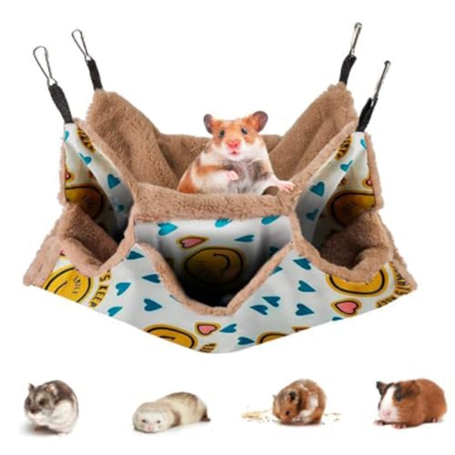 ZYYRSS 3-lagige Haustierkäfig-Hängematte, Kleintier-Hängebett, weiches Schaukelnest, Etagenbett, Plüsch-Gleitkäfig, warmes Spielzeug für Chinchilla, Meerschweinchen, Kaninchen, Frettchen, Ratten, ZYYRSS 3-lagige Haustierkäfig-Hängematte, Kleintier-Hängebett, weiches Schaukelnest, Etagenbett, Plüsch-Gleitkäfig, warmes Spielzeug für Chinchilla, Meerschweinchen, Kaninchen, Frettchen, Ratten, von ZYYRSS