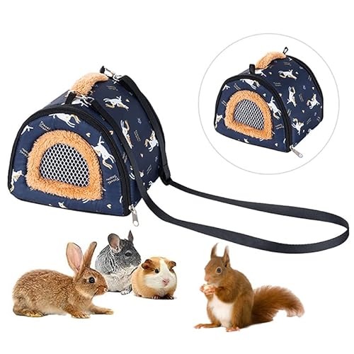 ZYYRSS Kleine Tiere Tragetasche, Ratten Zucker Gleiter Kleine Meerschweinchen Ratte Chinchillas Hamster Igel Tragetasche Tasche für Outdoor Reisen, Atmungsaktive hängende Tragetasche (Dunkel Blau) von ZYYRSS