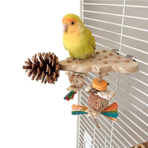 ZYYRSS Papageien-Plattform-Spielzeug, natürliche Vogelsitzstange, Sittichsitzstange, Spielzeug, Vogelstangen, Holzzweige, Sittich-Sitzstangen für Käfig, Vogelkrallen, Schleifplattform, von ZYYRSS