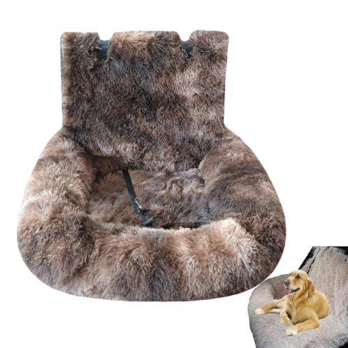 Hundeautositz mit dickem Kissen Reisebett für Haustiere mit Sicherheitsgurt Autositz-Hundebett für große und kleine Hunde (Tie-Dye Dunkelbraun, Extra Groß) von ZZPXMY