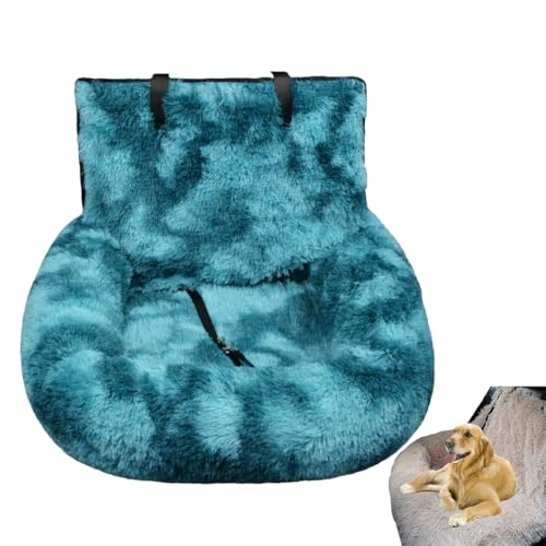 Hundeautositz mit dickem Kissen Reisebett für Haustiere mit Sicherheitsgurt Autositz-Hundebett für große und kleine Hunde (Tie-Dye Königsblau, Mittel) von ZZPXMY