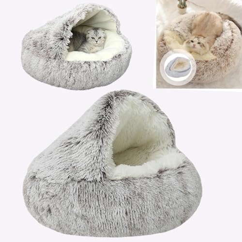 ZZPXMY Haustierbetten für Hunde, Haustierbetten für Katzen, Wintertierplüschbetten, Wintertierbetten, Haustierbetten (40cm, Farbverlauf Kaffee) von ZZPXMY