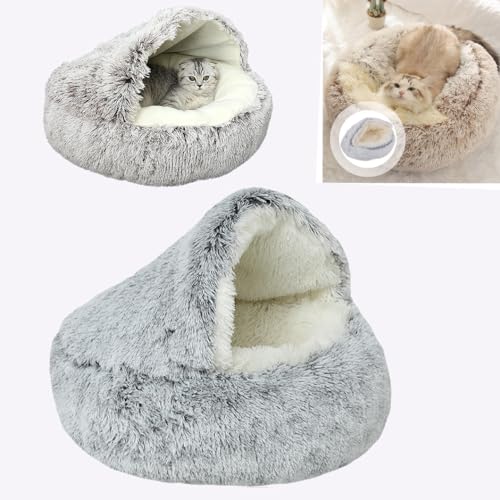 ZZPXMY Haustierbetten für Hunde, Haustierbetten für Katzen, Wintertierplüschbetten, Wintertierbetten, Haustierbetten (65cm, Farbverlauf Grau) von ZZPXMY