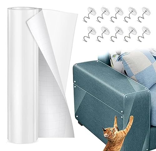 Katze Kratzschutz, 20cm x 5m Kratzschutz Sofa Katze Sofa Transparent Kratzschutz Pad Möbelschoner Katze Möbelschutz Kratzpads mit 50 Sofa Nagel für Sofa Tür Tisch Möbel Katze Kratzschutz, 20cm x 5m Kratzschutz Sofa Katze Sofa Transparent Kratzschutz Pad Möbelschoner Katze Möbelschutz Kratzpads mit 50 Sofa Nagel für Sofa Tür Tisch Möbel von ZZRSYJ
