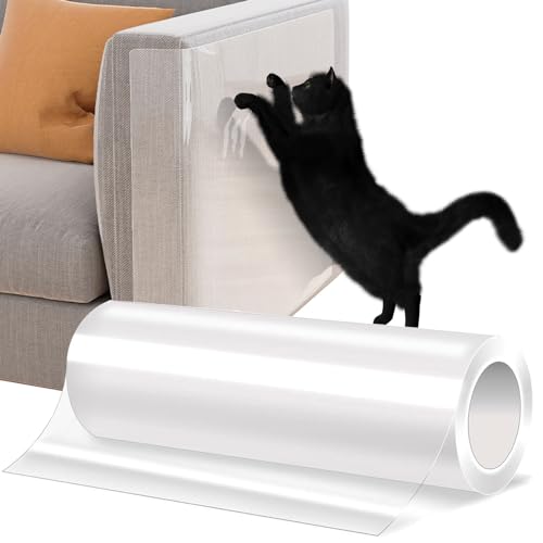 Katze Kratzschutz 5m(20cm x 5m), Anti Kratz Folie, Sofa Transparent Kratzschutz Pad Möbelschoner Katze Möbelschutz Kratzpads für Möbel Couch Tür Wand Kratzabwehr von Katzen Hunde von ZZRSYJ