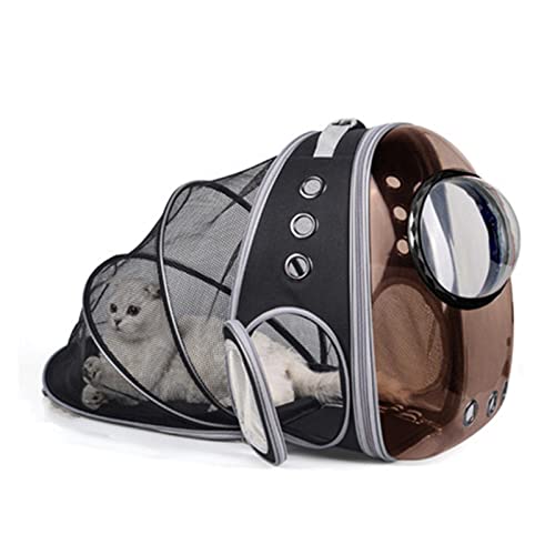 ZZSRJ Tragbare Katze Reisetasche Transparentband Pet Rucksack for Katzen und Hunde (Color : E Black(Cover), Größe : M) von ZZSRJ