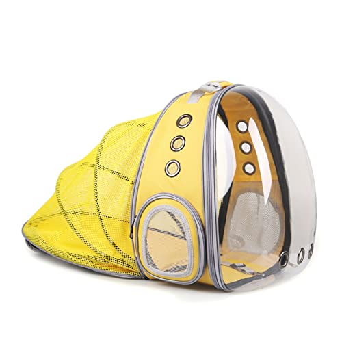 ZZSRJ Tragbare Katze Reisetasche Transparentband Pet Rucksack for Katzen und Hunde (Color : Expended Yellow, Größe : M) von ZZSRJ