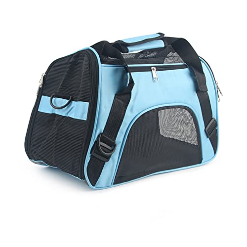 ZZSRJ Tragbare Rückenbeutel Mesh Haustier Handtasche Reisezelt Rückenbeutel Kleine Hund zusammenklappbare Tierbeutel Weiche Oberfläche (Color : Blue, Größe : L) von ZZSRJ
