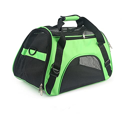 ZZSRJ Tragbare Rückenbeutel Mesh Haustier Handtasche Reisezelt Rückenbeutel Kleine Hund zusammenklappbare Tierbeutel Weiche Oberfläche (Color : Green, Größe : L) von ZZSRJ