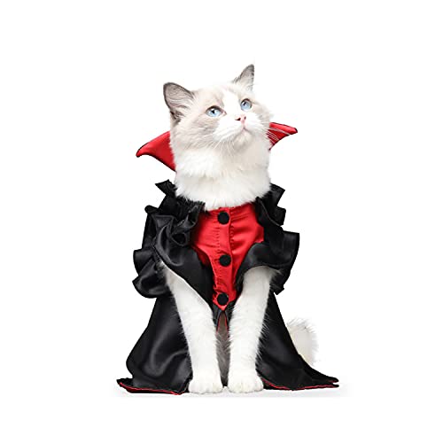 Halloween Weihnachtsfeiertagsparty Katze Vampir Kostüm Cosplay süße Katze verkleiden sich Dekoration Party Anzug Katze Vampir Mantel Haustier Kostüm mit Knöpfen kleine und mittlere Katze von ZZWLIY