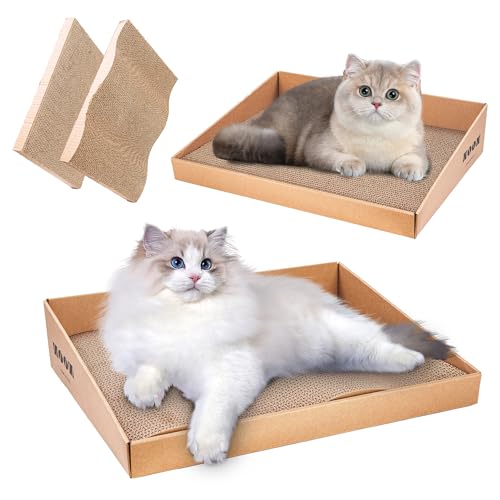 4 Packungen mit 2 Trapezbox Katzenkratzbrett, Katzenkratzpad, Extra große Katzenkratzer Pappe, Reversible Wellpappe Nachfüllpad, 2 Lounge Katzenbett für Indoor Katzen 4 Packungen mit 2 Trapezbox Katzenkratzbrett, Katzenkratzpad, Extra große Katzenkratzer Pappe, Reversible Wellpappe Nachfüllpad, 2 Lounge Katzenbett für Indoor Katzen von ZZWOVOWZZ