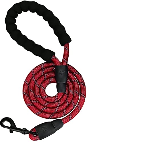 ZZYQDRTT Nylon-Trainingsleine für mittelgroße bis große Hunde - Langlebige und Starke Seilleine zum Laufen und Spazierengehen - Leuchtend rote Farbe von ZZYQDRTT