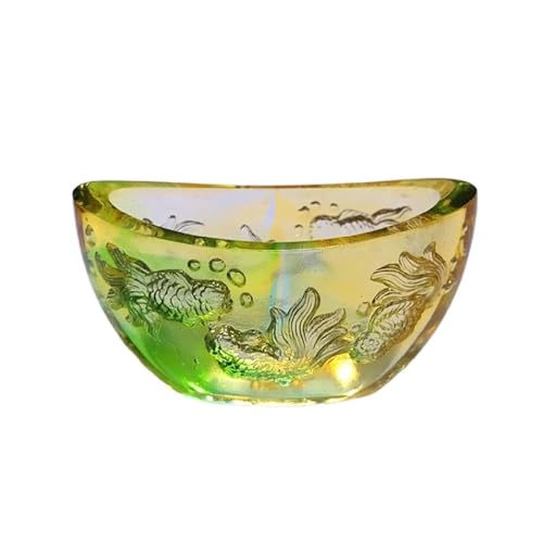 Fischschale Yuanbao-Modellierung im chinesischen Stil, glasiertes Aquarium, Schatzschale, Ornamente, kleiner Weinkühler for das Wohnzimmer zu Hause, Eingang, Feng Shui, Dekoration zur Anziehung von Re von ZZlei2yu-12