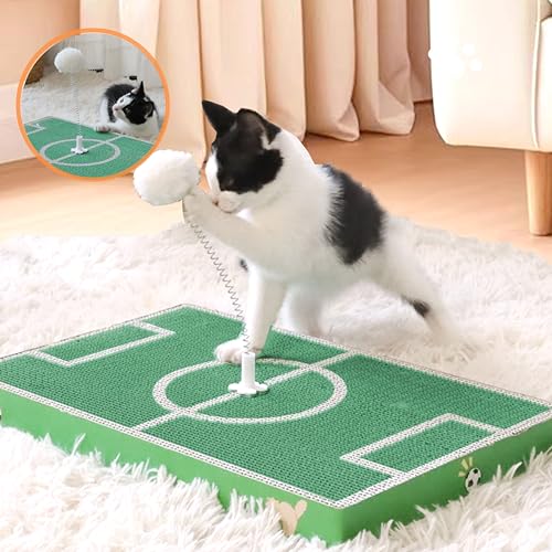 Kratzbrett für Fußballfeld-Design, langlebig & kratzfest, kein Durcheinander, Wellpappe Katzenkratzlounge Kratzbrett für Fußballfeld-Design, langlebig & kratzfest, kein Durcheinander, Wellpappe Katzenkratzlounge von Zabplox