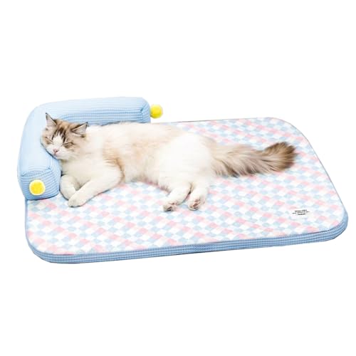 Zabplox Kühlendes Katzenbett mit Kissen - L-förmiges Sofa-Design, atmungsaktive Sommermatte für Kätzchen und Katzen, maschinenwaschbares Kissen für Tragetasche/Kiste, beruhigendes Bett für Perser Zabplox Kühlendes Katzenbett mit Kissen - L-förmiges Sofa-Design, atmungsaktive Sommermatte für Kätzchen und Katzen, maschinenwaschbares Kissen für Tragetasche/Kiste, beruhigendes Bett für Perser von Zabplox