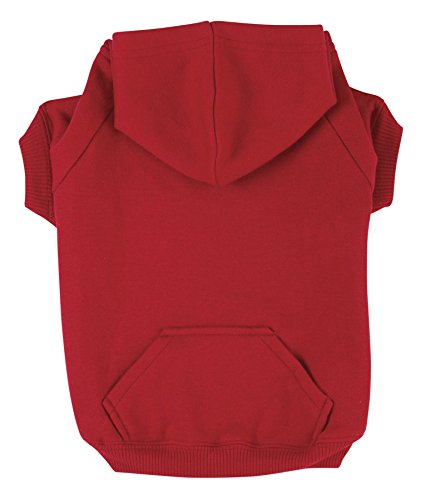 Zack & Zoey Basic Hoodie für Hunde, 40,6 cm, Größe M, Tomatenrot von Zack & Zoey