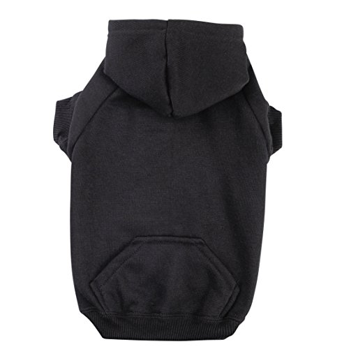 Zack & Zoey Basic Hoodie für Hunde, 61 cm, Größe XL, Tiefschwarz von Zack & Zoey