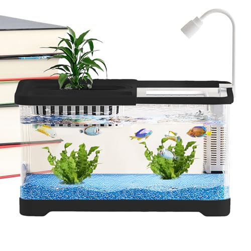 Zahoken Betta Aquarium | Transparente Betta Aquarien mit Filter - Futterschalen Deko für Schnecken Wohnung Zimmer Schreibtisch Zahoken Betta Aquarium | Transparente Betta Aquarien mit Filter - Futterschalen Deko für Schnecken Wohnung Zimmer Schreibtisch von Zahoken
