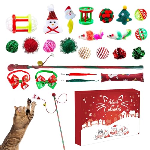 Zahoken Katzen Adventskalender Weihnachten, Interaktives Katzenspielzeug Countdown bis Weihnachten, Kalender 24 Tage Kitten Training Möbelschutz für Wohnung Zahoken Katzen Adventskalender Weihnachten, Interaktives Katzenspielzeug Countdown bis Weihnachten, Kalender 24 Tage Kitten Training Möbelschutz für Wohnung von Zahoken